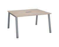 Mesa de reunión modulable Ecla An. 140 x Fon 126 cm patas metal