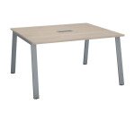 Mesa de reunión modulable Ecla An. 140 x Fon 126 cm patas metal