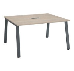 Mesa de reunión modulable Ecla An. 140 x Fon 126 cm patas metal