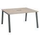 Table de réunion chêne gris L 140 x P 126 cm- piétement métal - Arch