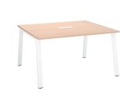 Uitbreidbare vergadertafel Ecla B 140 x D 126 cm metalen onderstel