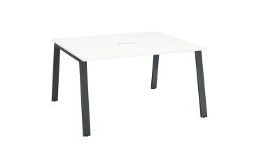 Uitbreidbare vergadertafel Ecla B 140 x D 126 cm metalen onderstel