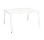 Table de réunion blanc L 140 x P 126 cm - piétement métal - Arch