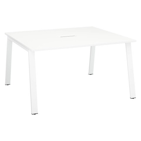 Mesa de reunión modulable Ecla blanco An 140 x Fon 126 cm patas metal blanco