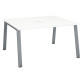 Table de réunion blanc L 140 x P 126 cm - piétement métal - Arch