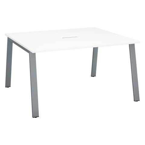 Mesa de reunión modulable Ecla blanco An 140 x Fon 126 cm patas metal aluminio