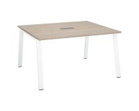 Mesa de reunión modulable Ecla An. 140 x Fon 126 cm patas metal