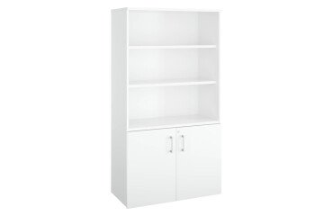 Biblioteca de madera con puertas Ecla Alt 182 x An 100 cm