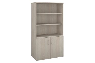 Bibliothèque bois avec portes basses Ecla H 182 x L 100 x P 46 cm