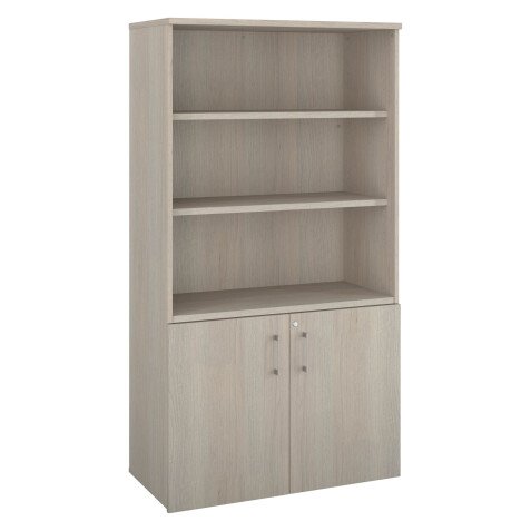 Bookcase wood with doors Ecla H 182 x W 100 cm