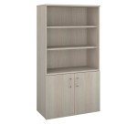 Bookcase wood with doors Ecla H 182 x W 100 cm