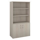 Libreria con ante h.182 x l.100 cm rovere grigia