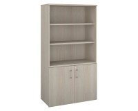 Bibliothèque haute H 182 x L 100 cm avec portes basses noyer – Arch