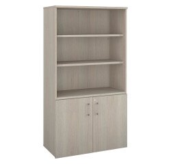 Bookcase wood with doors Ecla H 182 x W 100 cm
