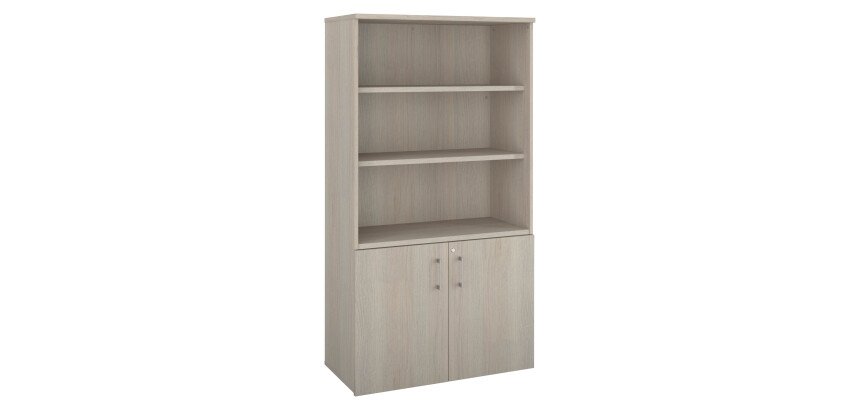 Bibliothèque bois avec portes basses Ecla H 182 x L 100 x P 46 cm