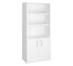 Bookcase wood with doors Ecla H 182 x W 80 cm 