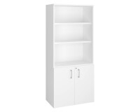Biblioteca de madera con puertas ECLA Al 182 x An 80 cm Blanco 