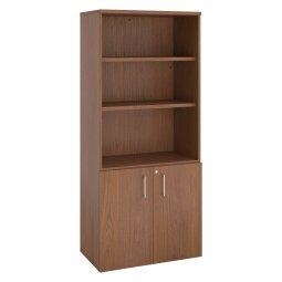Bookcase wood with doors Ecla H 182 x W 80 cm 