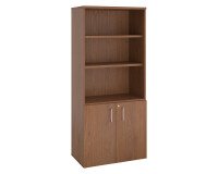 Bibliothèque haute H 182 x L 80 cm avec portes basses noyer – Arch