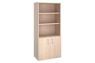 Bibliothèque bois avec portes ECLA H 182 x L 80 cm