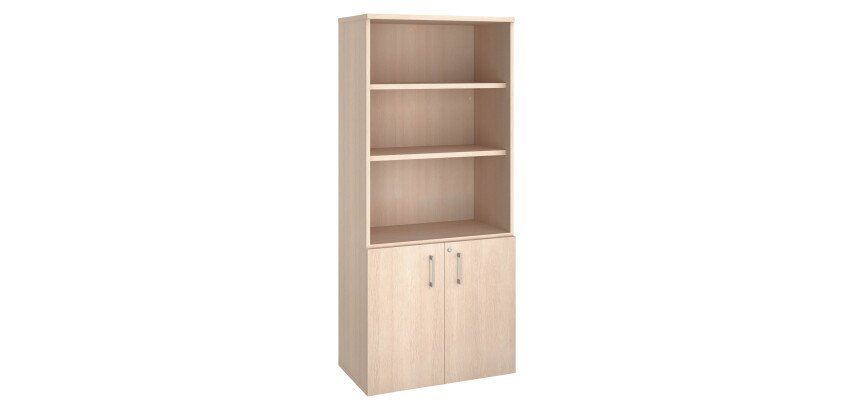 Bookcase wood with doors Ecla H 182 x W 80 cm 