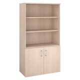 Bibliothèque bois avec portes basses Ecla H 182 x L 100 x P 46 cm