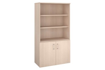 Bibliothèque bois avec portes basses Ecla H 182 x L 100 x P 46 cm