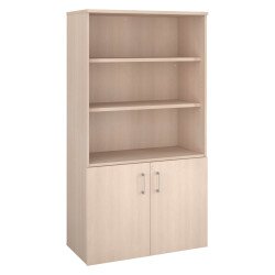 Bibliothèque bois avec portes basses Ecla H 182 x L 100 x P 46 cm