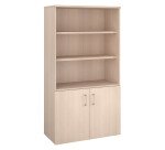 Bibliothèque bois avec portes basses Ecla H 182 x L 100 x P 46 cm