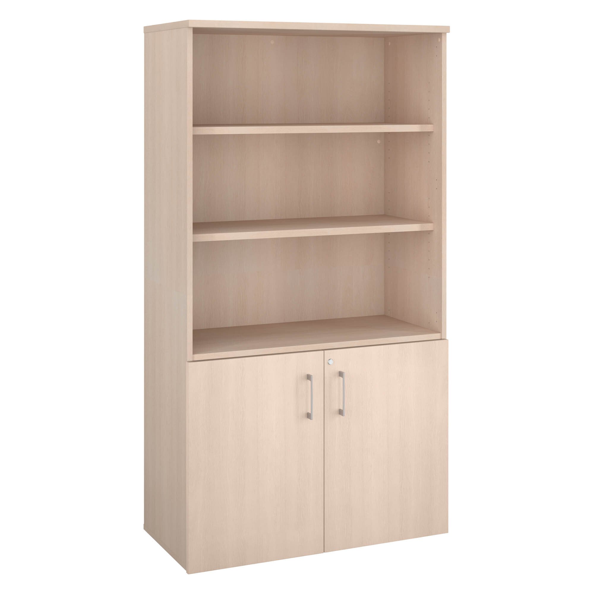 Bibliothèque bois avec portes basses Ecla H 182 x L 100 x P 46 cm