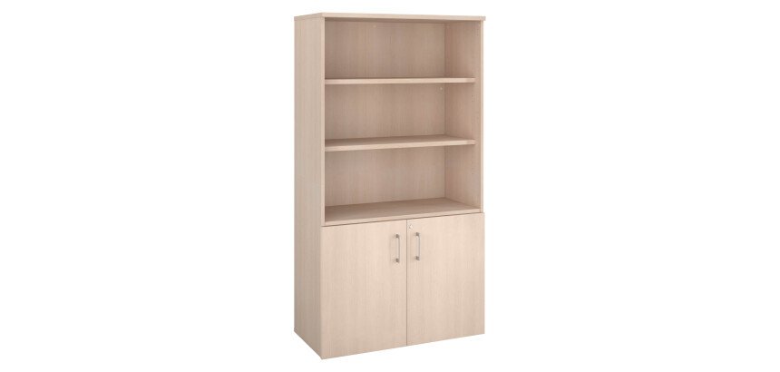 Bibliothèque bois avec portes basses Ecla H 182 x L 100 x P 46 cm