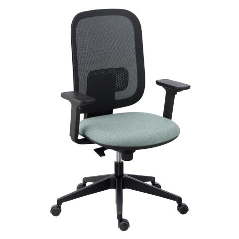 Silla de oficina Alia verde malla con reposabrazos 1D