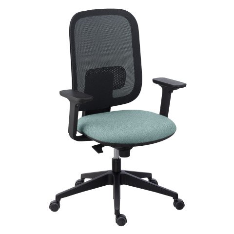 Silla de oficina Alia verde- respaldo malla - reposabrazos 3D