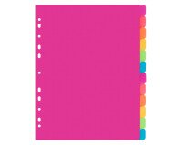 Dividers A4 in polypropylene Viquel Happy Fluo 12 rewritable tabs - 1 set