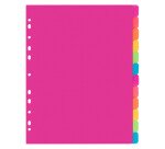 Intercalaire A4 en polypropylène Viquel Happy Fluo 12 onglets - 1 jeu