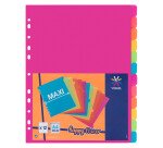 Intercalaire A4 en polypropylène Viquel Happy Fluo 12 onglets - 1 jeu