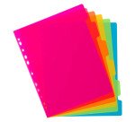 Intercalaire A4 en polypropylène Viquel Happy Fluo 6 onglets - 1 jeu