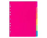 Dividers A4 in polypropylene Viquel Happy Fluo 6 rewritable tabs - 1 set