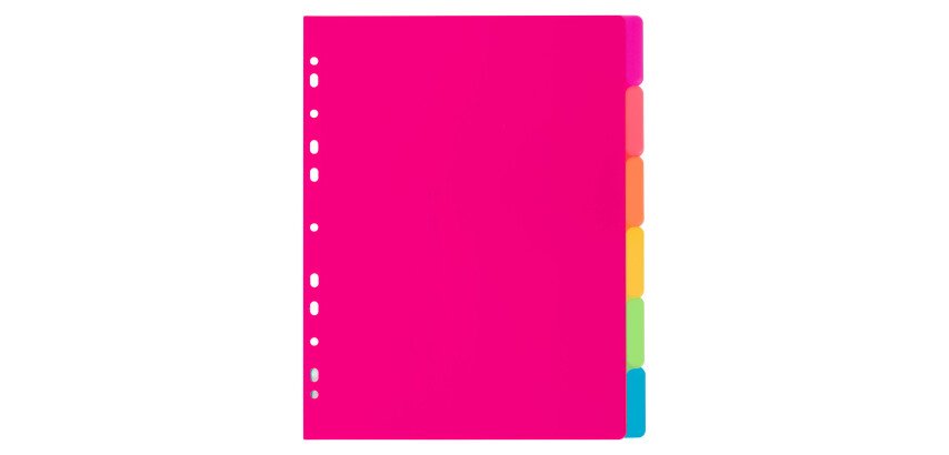 A4+ maxi divider in polypropylene Viquel Happy Fluo 6 tabs - 1 set