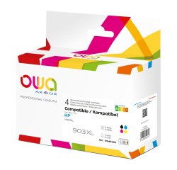 Pack cartouches Owa Compatibles HP 903XL 4 couleurs pour imprimante jet d'encre
