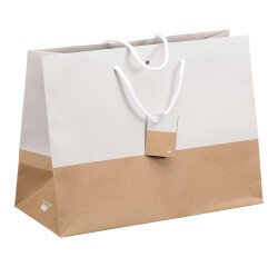 Bolsa de tienda bicolore Luxe asas cuerda 29 x 39 x 18 cm - pack de 10