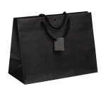 Sacs kraft noir intense poignées cordelières 29 x 39 x 18 cm - Paquet de 10