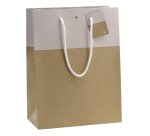 Bolsa de tienda bicolore Luxe asas cuerda 33 x 25 x 13 cm - pack de 10
