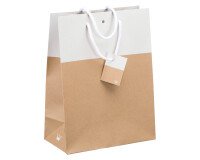 Bolsa de tienda bicolore Luxe asas cuerda 33 x 25 x 13 cm - pack de 10