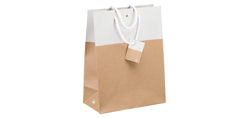 Bolsa de tienda bicolore Luxe asas cuerda 33 x 25 x 13 cm - pack de 10