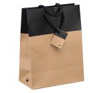 Sacs kraft bicolore poignées cordelières 33 x 25 x 13 cm - Paquet de 10