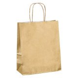 Sacs boutique kraft poignées torsadées 22 x 18 x 8 cm - 50 sacs