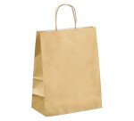 Bolsa de papel kraft asas trenzadas 30 x 23 x 12 cm - Caja de 50