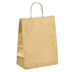 Sacs boutique kraft poignées torsadées 30 x 23 x 12 cm - 50 sacs