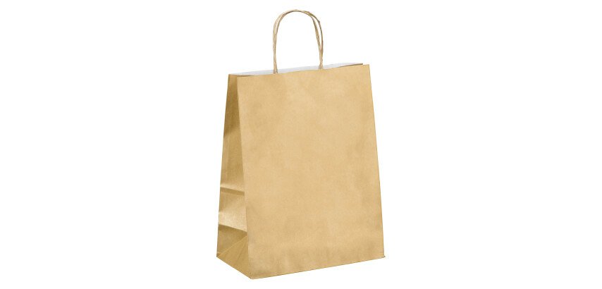 Geschenkzakken kraft met gedraaide handvatten 30 x 23 x 12 cm - Pak van 50